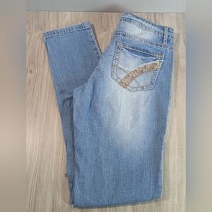 Mudd Brand Skinny Jeans Size 9 Front Distressed Y2K Light Blue